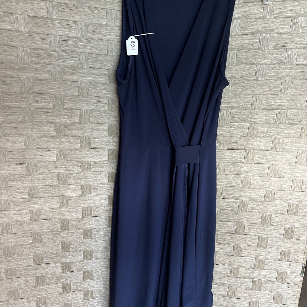 Kaileigh Blue Pleated Tie Front Sheath Dress